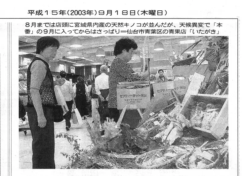 河北新報 きのこ記事